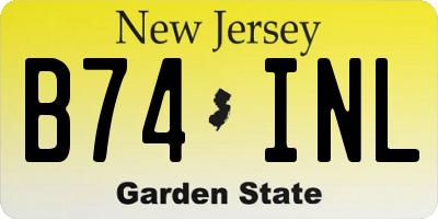 NJ license plate B74INL