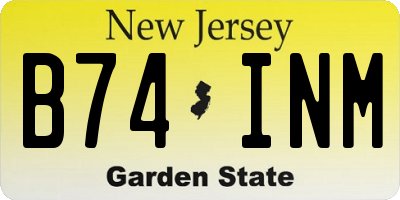 NJ license plate B74INM