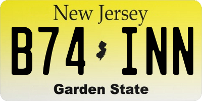 NJ license plate B74INN