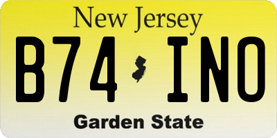 NJ license plate B74INO