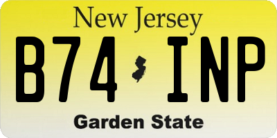 NJ license plate B74INP