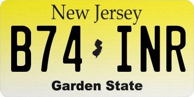 NJ license plate B74INR