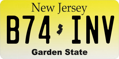 NJ license plate B74INV