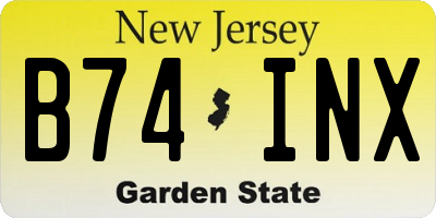 NJ license plate B74INX