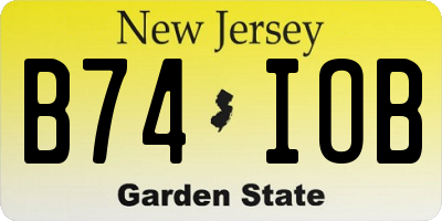 NJ license plate B74IOB