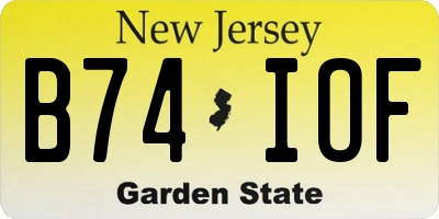NJ license plate B74IOF