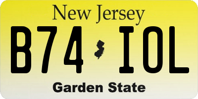 NJ license plate B74IOL