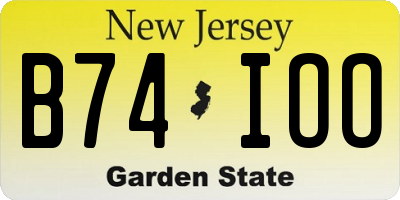 NJ license plate B74IOO