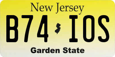 NJ license plate B74IOS