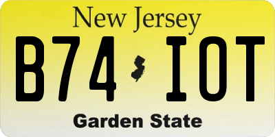NJ license plate B74IOT