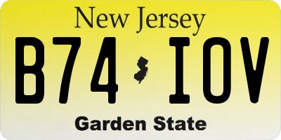 NJ license plate B74IOV