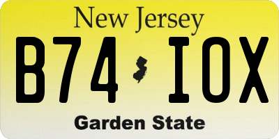 NJ license plate B74IOX