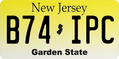 NJ license plate B74IPC