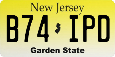 NJ license plate B74IPD
