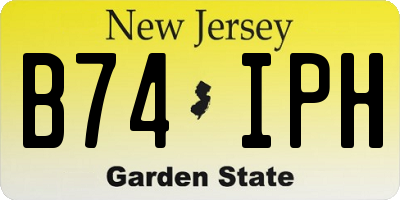 NJ license plate B74IPH