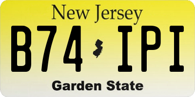 NJ license plate B74IPI