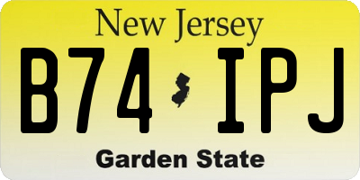 NJ license plate B74IPJ