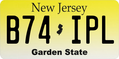 NJ license plate B74IPL