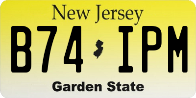 NJ license plate B74IPM