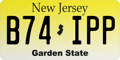 NJ license plate B74IPP