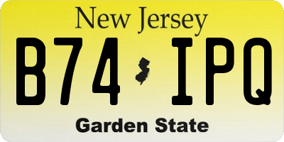 NJ license plate B74IPQ