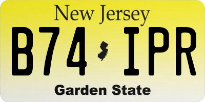NJ license plate B74IPR