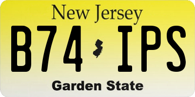 NJ license plate B74IPS