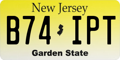 NJ license plate B74IPT