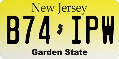 NJ license plate B74IPW