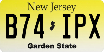 NJ license plate B74IPX