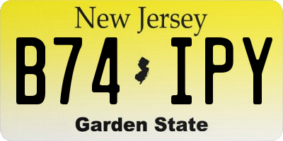NJ license plate B74IPY
