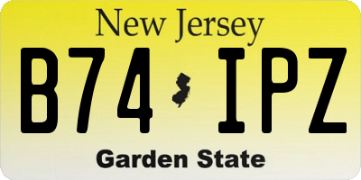 NJ license plate B74IPZ