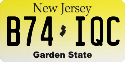NJ license plate B74IQC