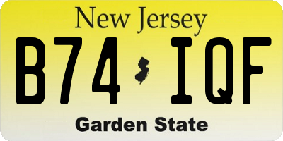 NJ license plate B74IQF