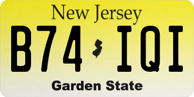 NJ license plate B74IQI