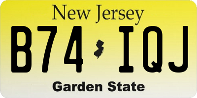 NJ license plate B74IQJ