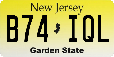 NJ license plate B74IQL