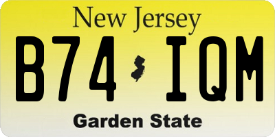 NJ license plate B74IQM