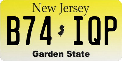 NJ license plate B74IQP