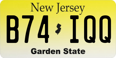 NJ license plate B74IQQ