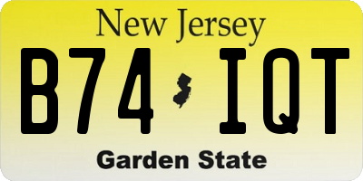NJ license plate B74IQT