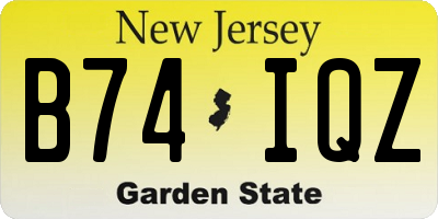 NJ license plate B74IQZ