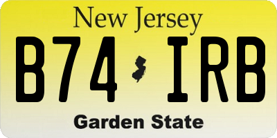 NJ license plate B74IRB