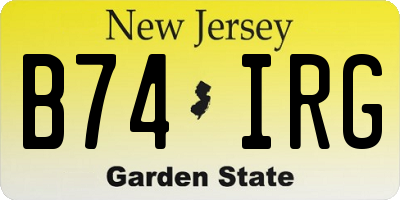 NJ license plate B74IRG