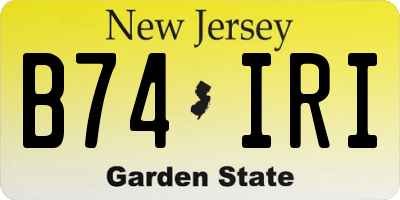 NJ license plate B74IRI