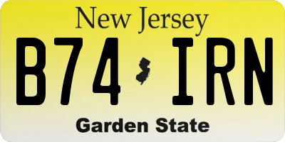 NJ license plate B74IRN