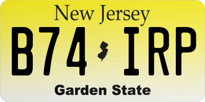NJ license plate B74IRP