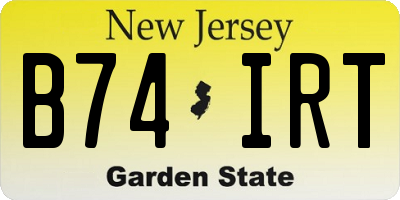 NJ license plate B74IRT