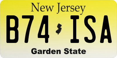 NJ license plate B74ISA