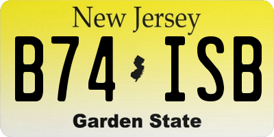 NJ license plate B74ISB